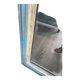 Large beige and blue teak mirror
