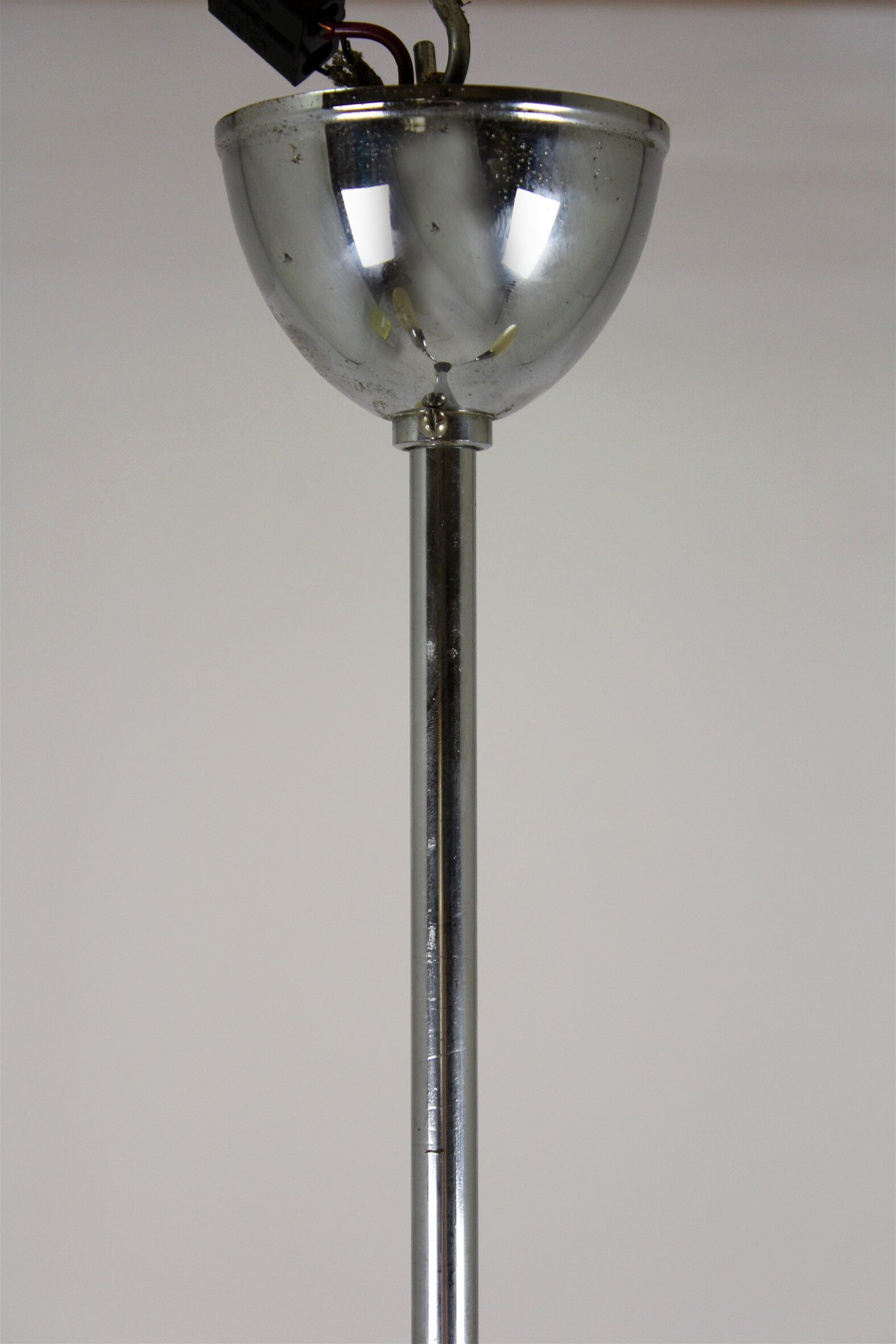Vintage Chrome Three-Armed Ceiling Lamp from Instala Decin, 1950s