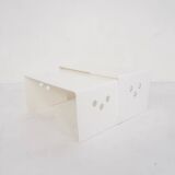 Set of two white plastic nesting tables
