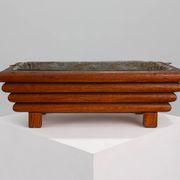 Rectangular Art Deco planter in wood, France 1920