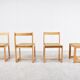 6 vintage oak and wicker dining chairs, 1960s