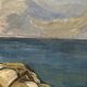 Large Original Swedish Oil on Canvas – “Storm Clouds Bohuslän” by Stig Delang – Signed – Vintage & Framed