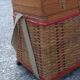 Rattan and skaï work box signed Soudexvinyl