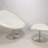 Fauteuil Big Globe avec pouf de Pierre Paulin pour Artifort, années 1980