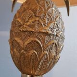 1970s old brass pineapple and gold metal lamp