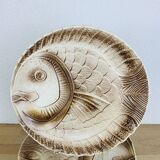 8 assiettes service poisson Sarreguemines vintage