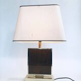 Hollywood Regency Style Gold Square Table Lamp, 1970s