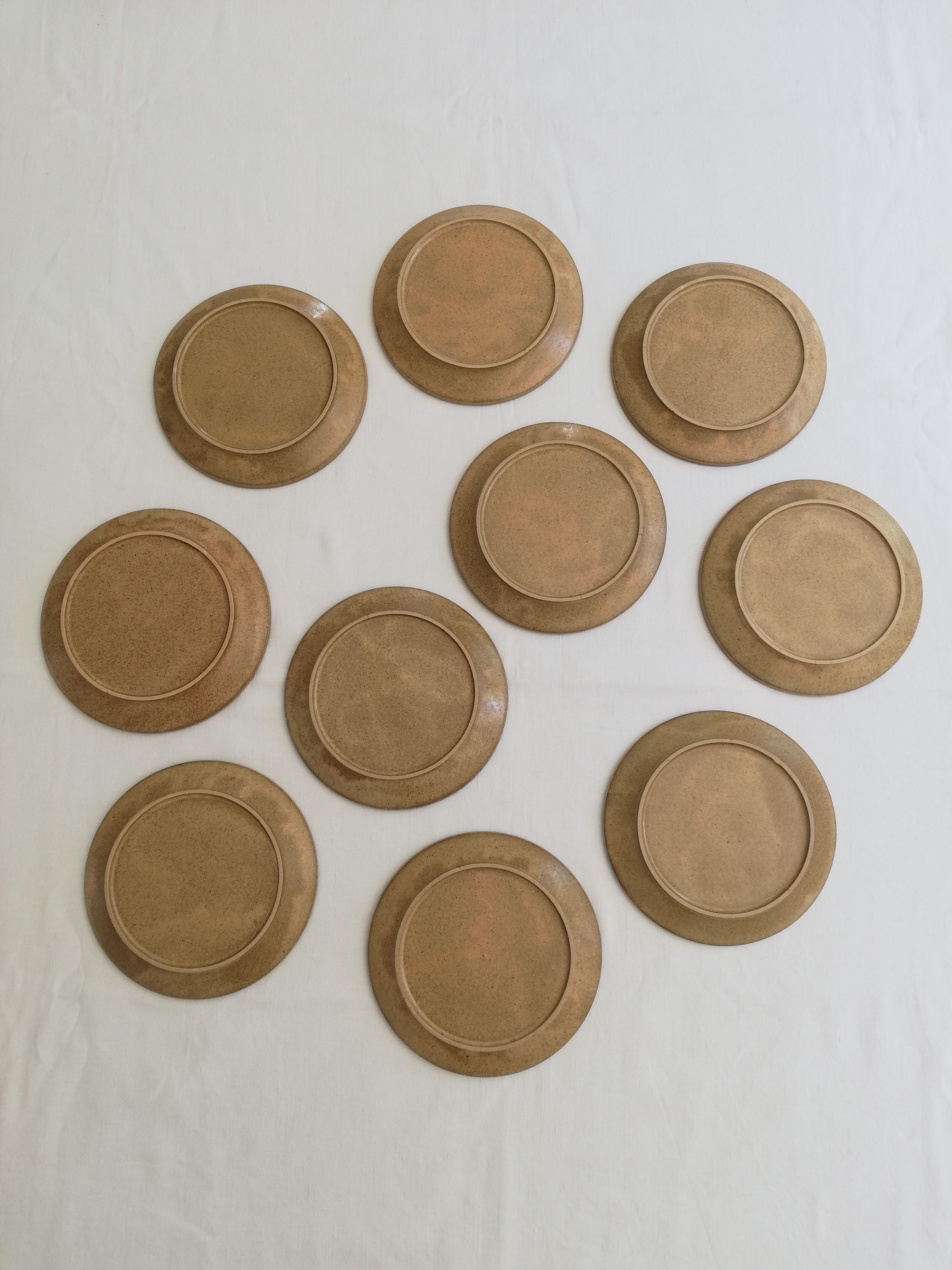 Vintage stoneware dessert plates