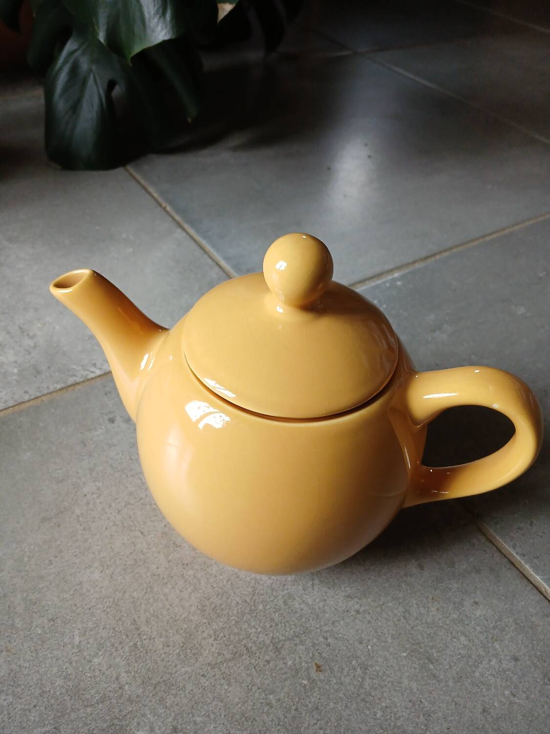 Ocher yellow teapot