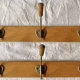 Pair of vintage wall coat racks - 3 hooks
