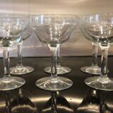 Set of six crystal cups