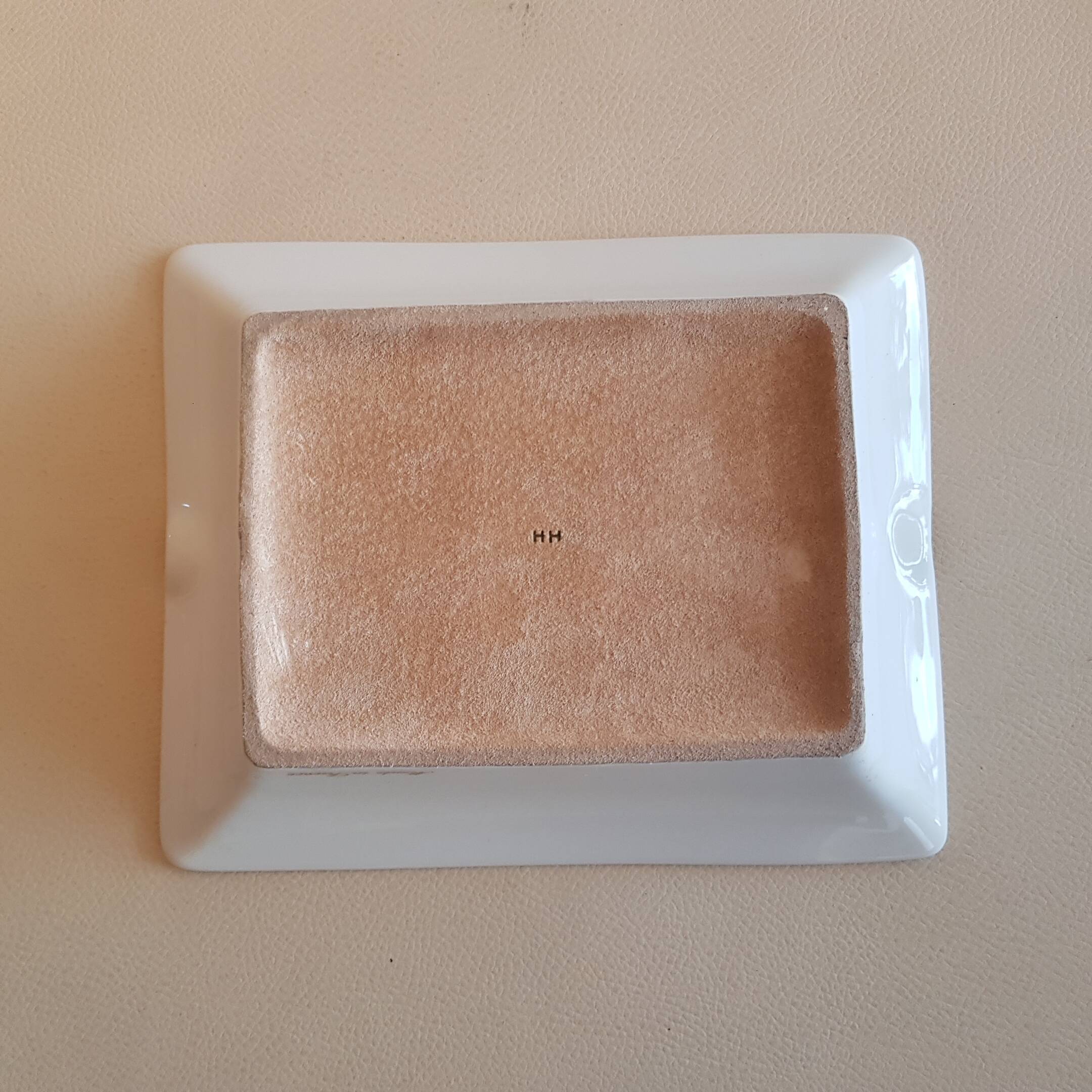 Hermes - Paris - Porcelain ashtray Hunting in India - red / gold