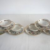 6 old Limoges porcelain tea cups PF France
