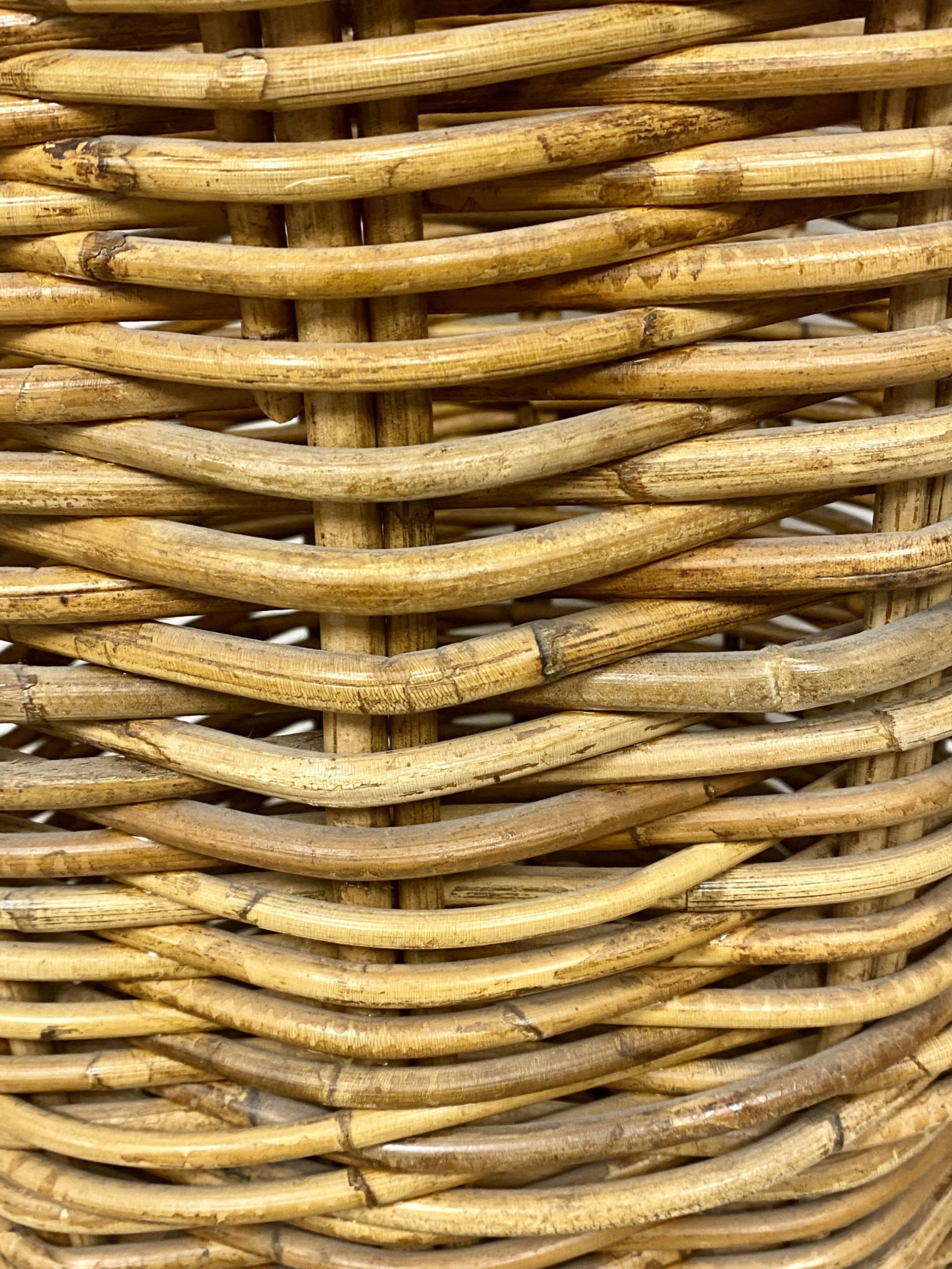 Extra Large Vintage Rattan Basket – Retro Decoration
