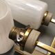 Pair of double vintage wall sconces in glass and brass