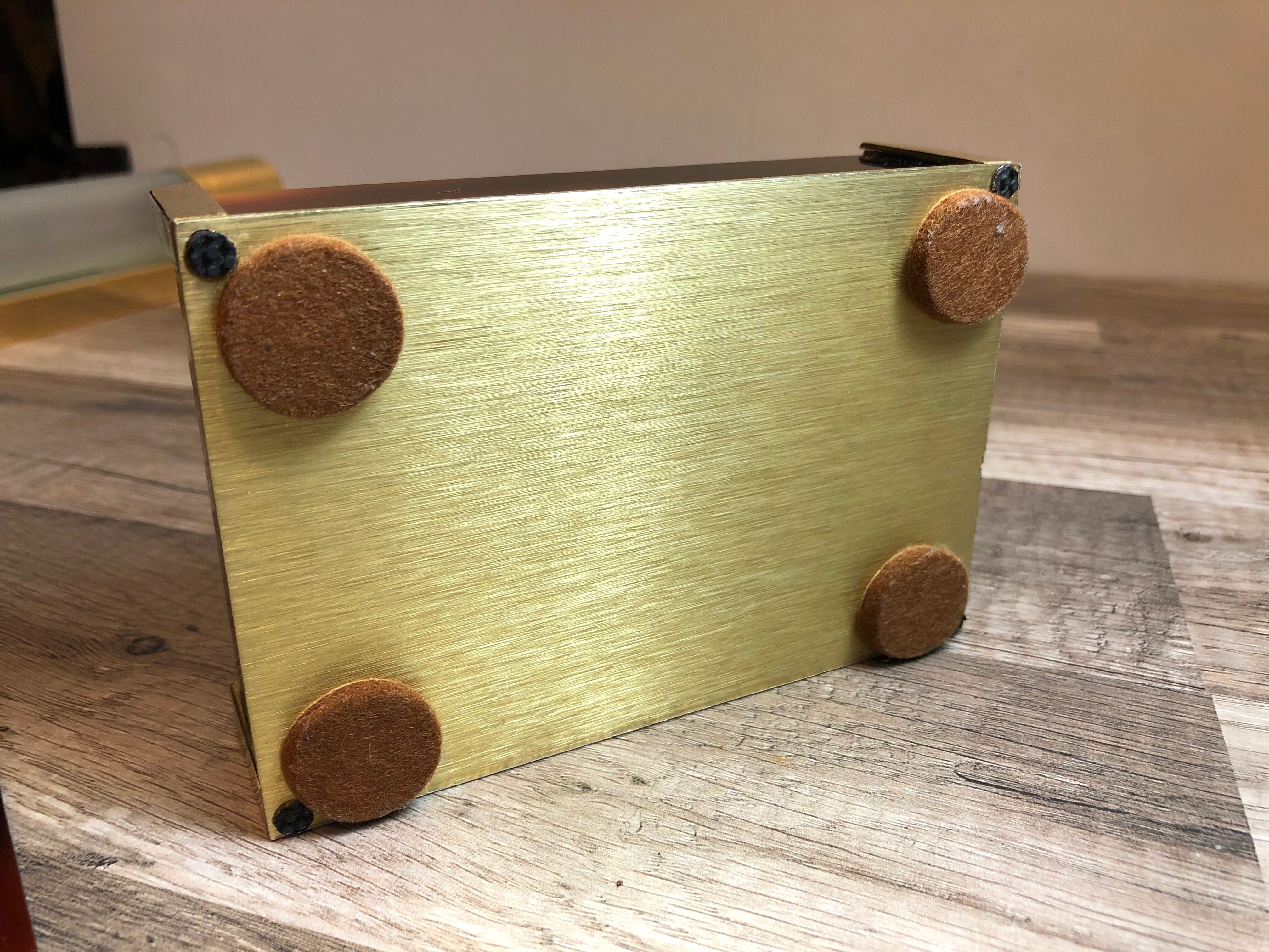 Gold Starry vintage 60 brass jewelry box - Galalithe scale-style