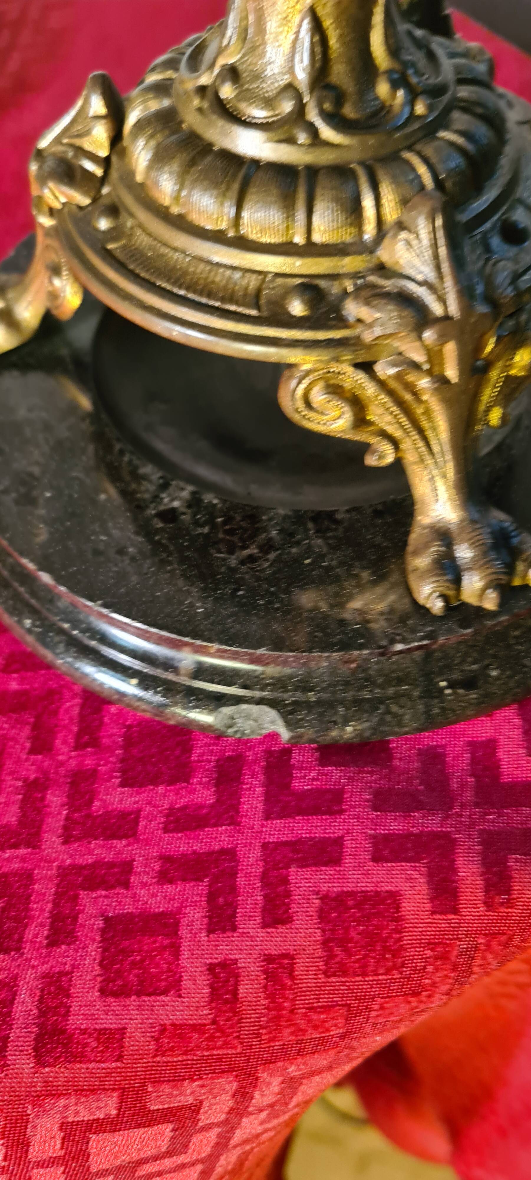 candelabra 19th gilded bronze and marble candlestick 60x32 cm