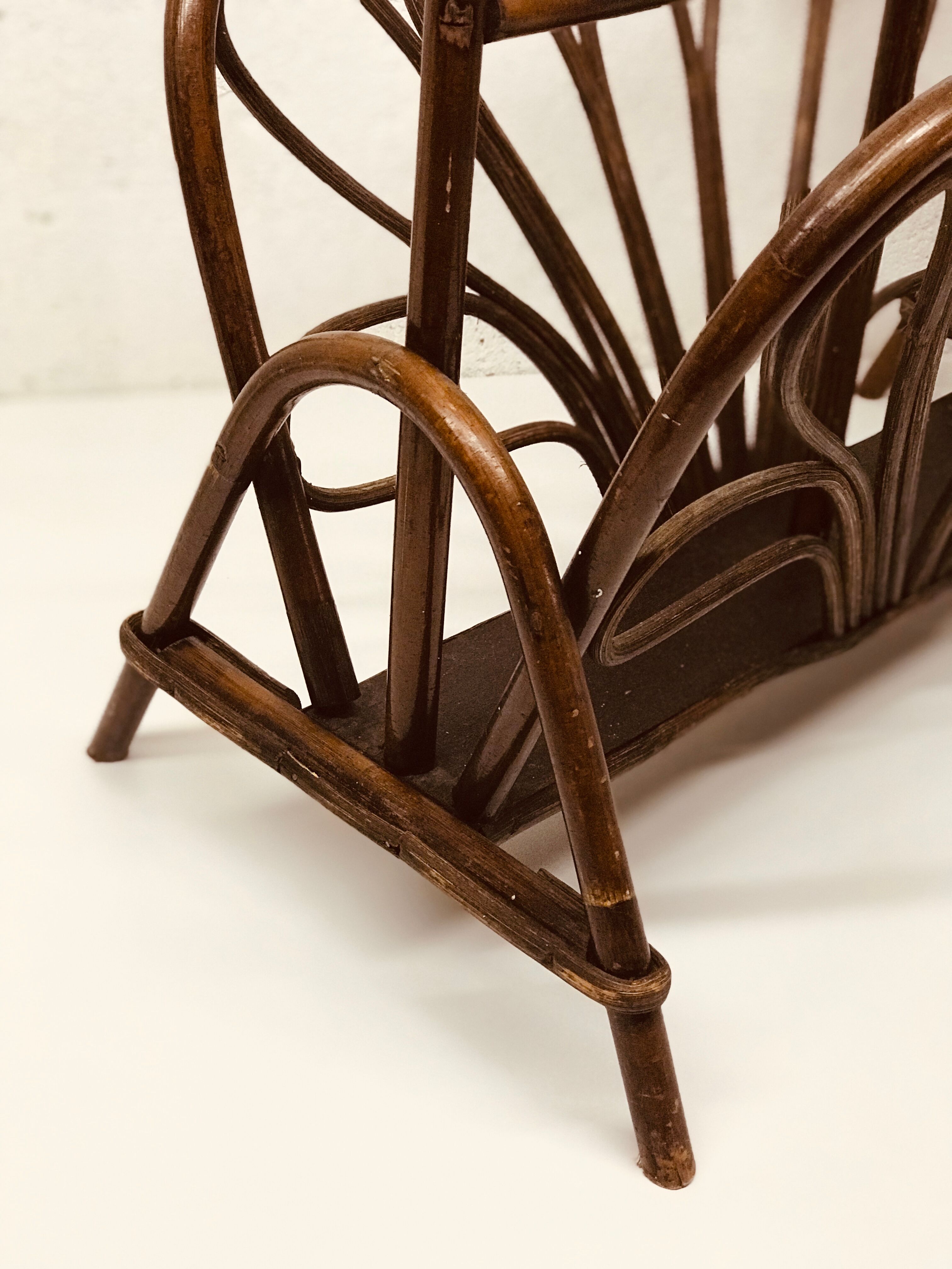 Rattan magazine rack