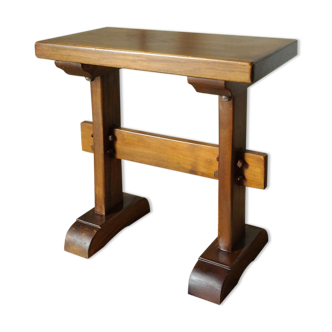 Country stool in ancient solid oak