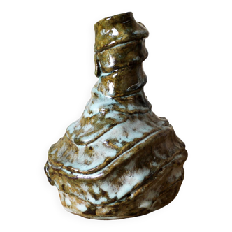 Enamelled ceramic vase T. Basile 1978