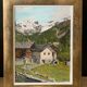 Oil on canvas mountain landscape Alps