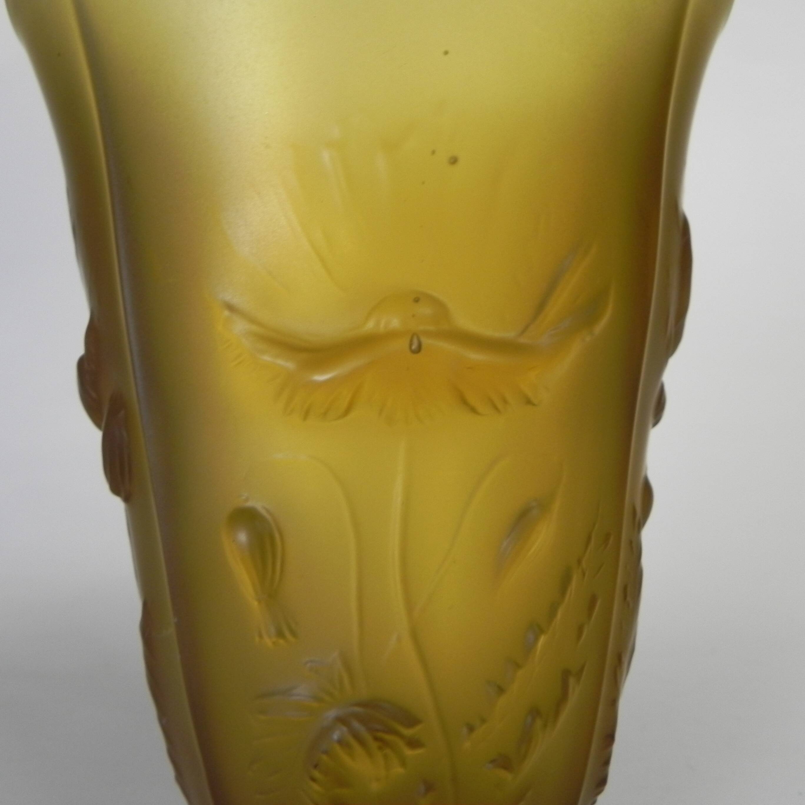 Pressed glass vase Inwald Barolac, model "Floral" 1960s