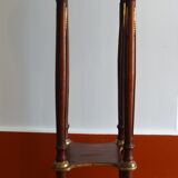 Saddle or pedestal table Napoleon III, marble and varnished wood base Ø30 x 82 cm