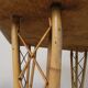 Vintage bamboo dining table with red, white and blue checks, 1950s