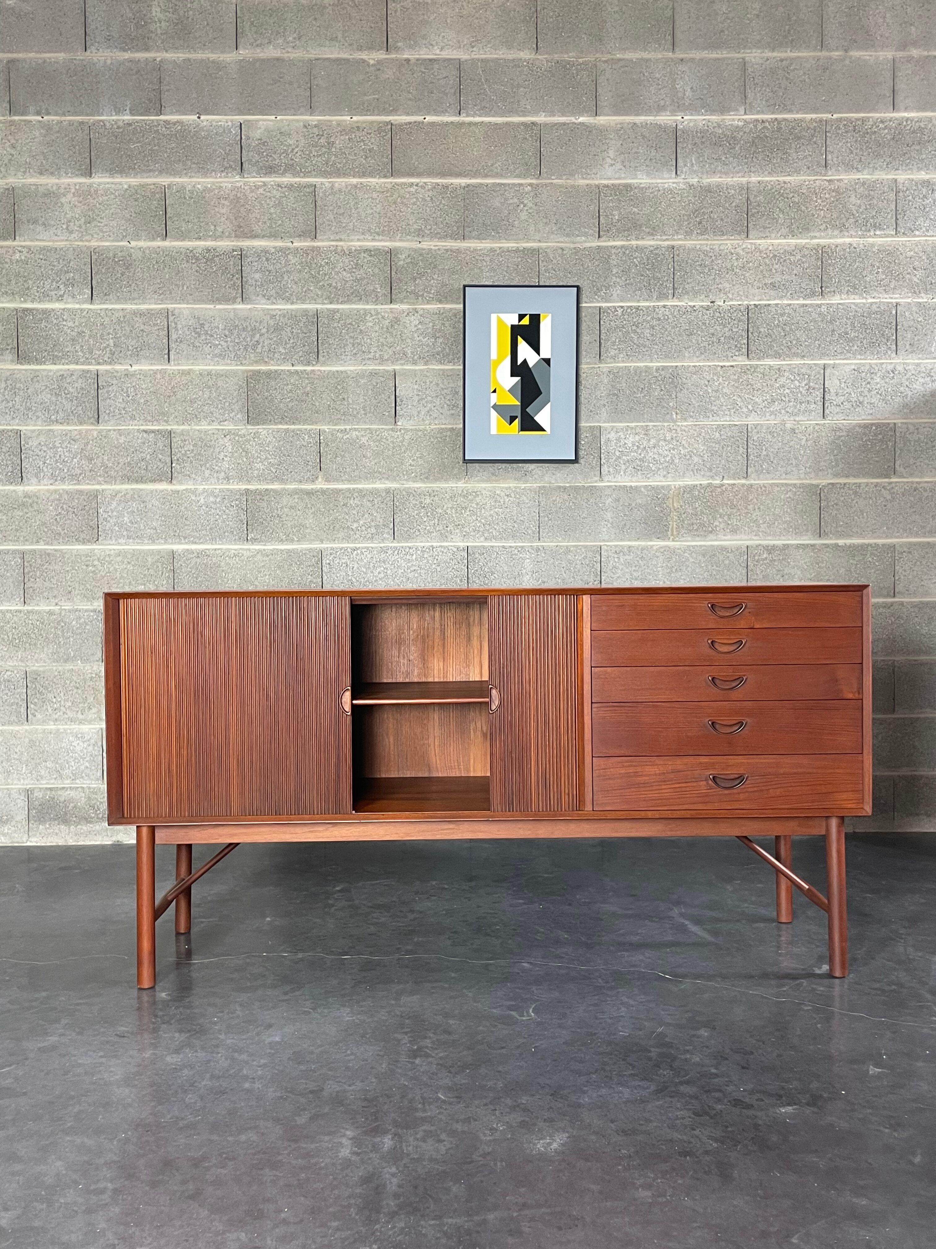 Danish Tambour Door Sideboard by Hvidt & Molgaard 50s