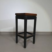 3 x tabourets de construction en chêne années 1960