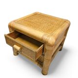 2 x Bamboo night stands / side tables / 1980s