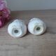 Vintage japan white and pink ceramic owl salt and pepper shaker set