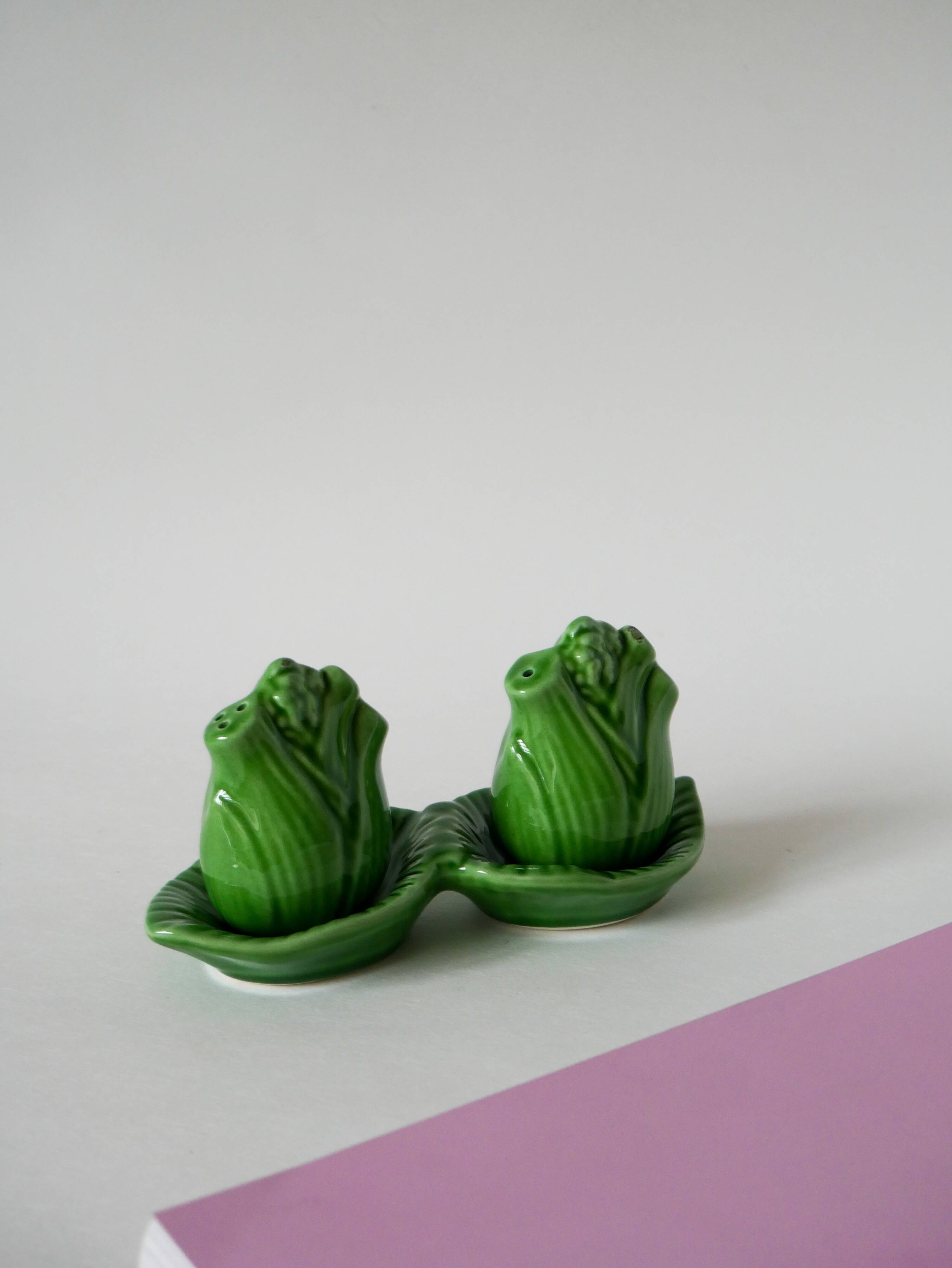 Pepper & salt set in slip, "fennel" model, 1970