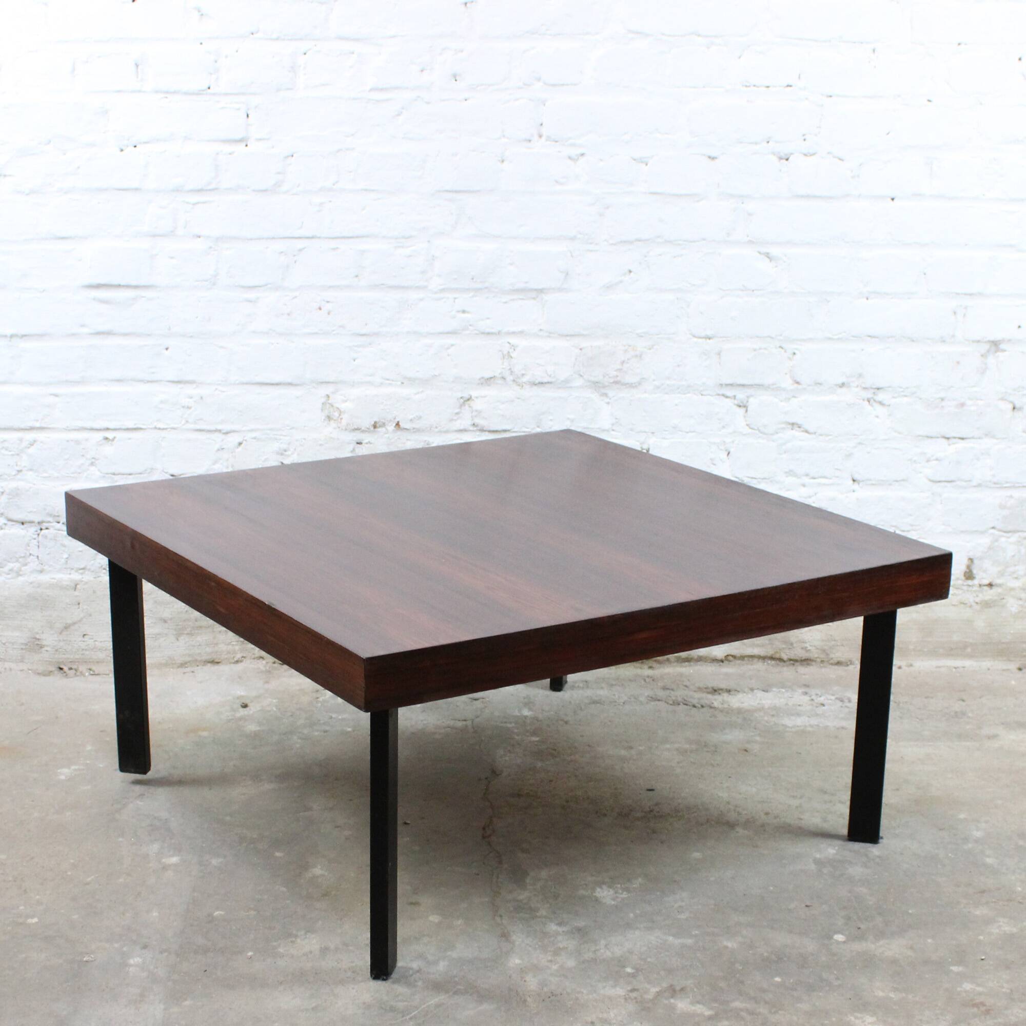 Square teak coffee table by Pierre Guariche for Meurop