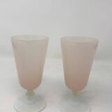Set of 2 pink opaline glasses Empoli