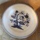 6 flat plates with blue English porcelain dessert