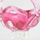 Mid-Century Czech Art Glass Basket Bowl by Josef Hospodka