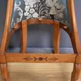 Chaise Gondole en Merisier et Érable moucheté, style Charles X – Milieu XXe