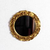 Round gold leaf mirror
