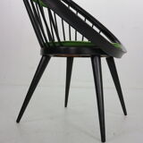 Black original "circle" chair Yngve Ekström for Swedese, 1960s, Sweden
