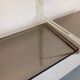 Large vintage wall shelf in smoked glass and white metal in String style.