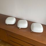 Square wall lights in sandblasted white glass