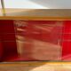 1960s light oak glass wall shelf