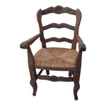 Vintage oak Provençal children's chair