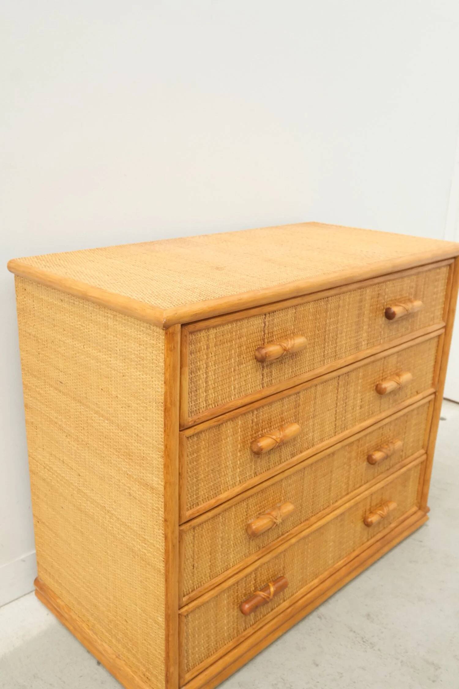 Commode en rotin, 1980