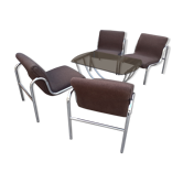 Fauteuils et table des années 1970 design hongrois