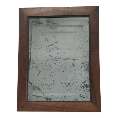 Miroir bois massif et glace patinés début XXème