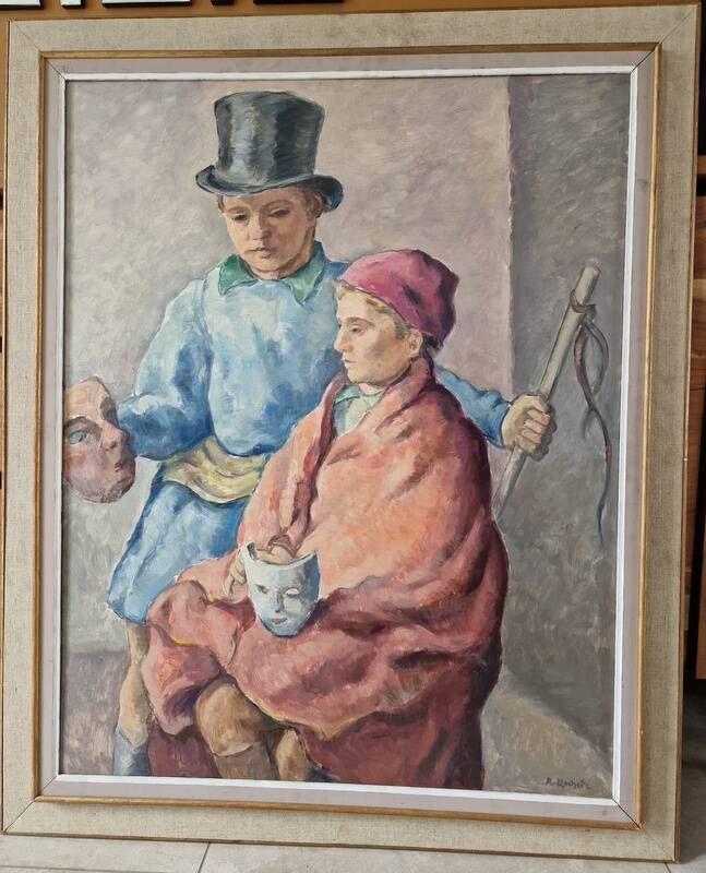 Raymond Rochette (1906-1993), painter of the Creusot factory - Oil on canvas mounted on panel