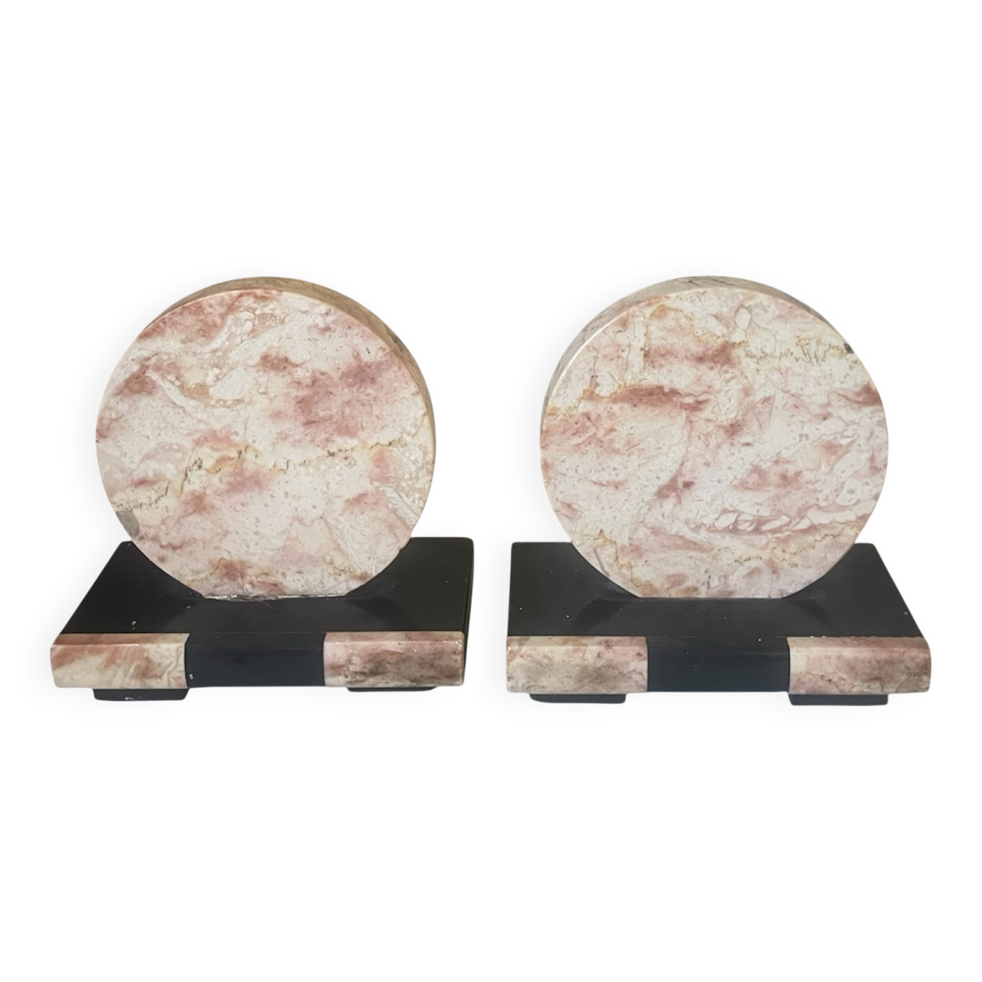 Pair of Art Deco marble and onyx bookends