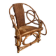 Organic Modernist Armchair in Rattan and Cowhide, Italian Work, A
